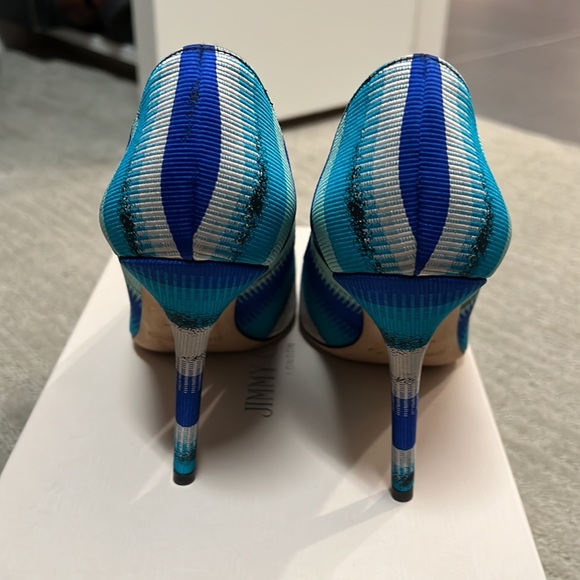 Jimmy Choo size 38 blue stripe pumps - Picture 2 of 5